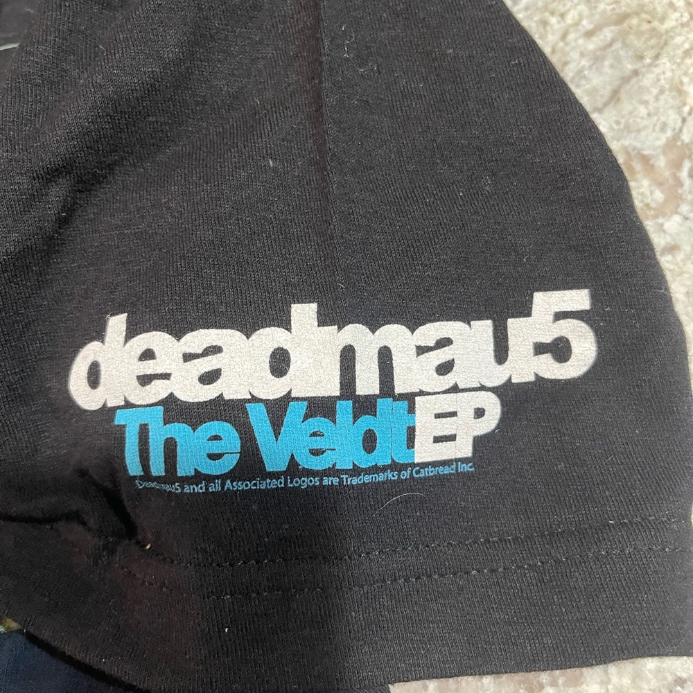 DeadMau5 Mouse Ears Black Graphic TShirt DJ Techno Dance Music Medium - Picture 3 of 4